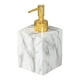 thumbnail image 1 of Dispensador de gel de ducha vacío, dispensador de jabón líquido de manos, 400 ml, elegante resina de mármol cabeza dorada blanca, 1 of 9