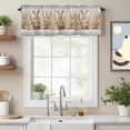 thumbnail image 2 of Easter Bunny Blue, Kitchen Curtain Valances for Windows Farmhouse Short Curtains, Rustic Daisy Flower Easter Basket Egg Rod Pocket Valance Curtain for Bedroom Cafe Living Room 42"x18", 2 of 8