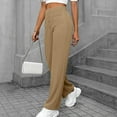 thumbnail image 5 of MIXUE Linen Pants Women Summer Solid Color Straight Leg With Pockets Casual Styling Trousers Sportwear,Beige,M, 5 of 6