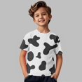 thumbnail image 5 of Coerni Kids Cow Print Shirt Boys & Girls Breathable Crewneck Short Sleeve Tees Colorful Cow Print Tops Casual Versatile Summer Outfit, 5 of 7