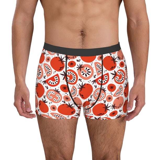 Fotbe Hand Drawn Tomatoes Calzoncillos Tipo Boxer con Bolsa de Soporte Total para Hombre, X-Temp Fresco, Transpirable y de Secado Rápido-X-Large