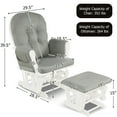 thumbnail image 2 of Gymax Baby Nursery Relax Rocker Rocking Chair Glider & Ottoman Set w/ Cushion Light Grey, 2 of 10