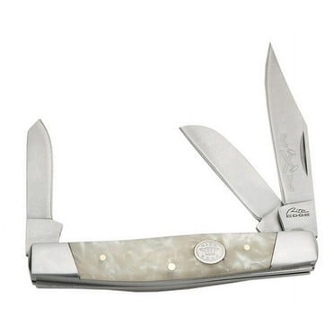 Rite Edge Pearl Stockman Knife, White, Large