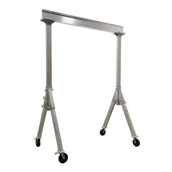 Vestil FHA-4-12-10-ALO 12 x 10 ft. 4000 lbs Capacity Aluminum Fixed Gantry Crane with Phenolic Locking Casters, Silver