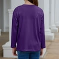 thumbnail image 3 of XADYUY Girls Long Sleeve T Shirts 10-12 Casual Oversized Crewneck Tee for Girls Winter Basic Girls Tops Cotton Girls Sweatshirts,1-2 Years Purple, 3 of 4
