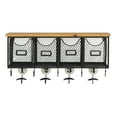 thumbnail image 2 of Wall Organizer with 4 Metal Baskets and Wood Top Hooks for Entryway Storage, 2 of 10