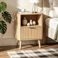 thumbnail image 6 of Ktaxon Fluted Nightstand with 1 Drawer, End Table Wooden Bedside Table Large Capacity Easy to Assemble, Oak, 6 of 11