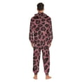 thumbnail image 4 of FORMRS Onesies Pajama for Adults Unisex Hoodie Winter Jumpsuit One Piece Sleepwear, Sizes S-2XL, Deep Red Leopard Pattern, 4 of 7