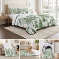 thumbnail image 6 of Twin Quilt Set 68''x86'', Green Pine Tree Lightweight Summer Bedspread Coverlet Set with 2 Pillow Shams, Vintage Watercolor Botanical Breathable All Season Quilt Bedding for Dorm/Bedroom, 6 of 9
