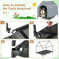 thumbnail image 6 of Pefilos 52" Dog House for Large Dogs, Outside Elevated Dog Bed, Weatherproof Dog Kennel for Indoor and Outdoor, Portable Dog Shelter Cot with Ventilated Windows, Gray, 6 of 7