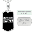thumbnail image 2 of Mom'S Life Firefighter Wife Stainless Steel or 18k Gold Premium Swivel Dog Tag Keychain, 2 of 10