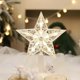 thumbnail image 1 of wonima02 Christmas Tree Topper with Light Stars Moon Snowflake Tree Topper Decoration Party Supplies Home Christmas Decor (Transparent Dots Light, 15 * 17cm/5.91 * 6.69inches), 1 of 1