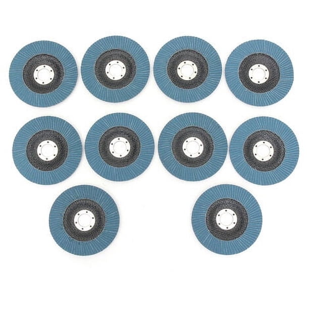 Juego de 10 discos de láminas de 125 mm de diámetro, grano 80