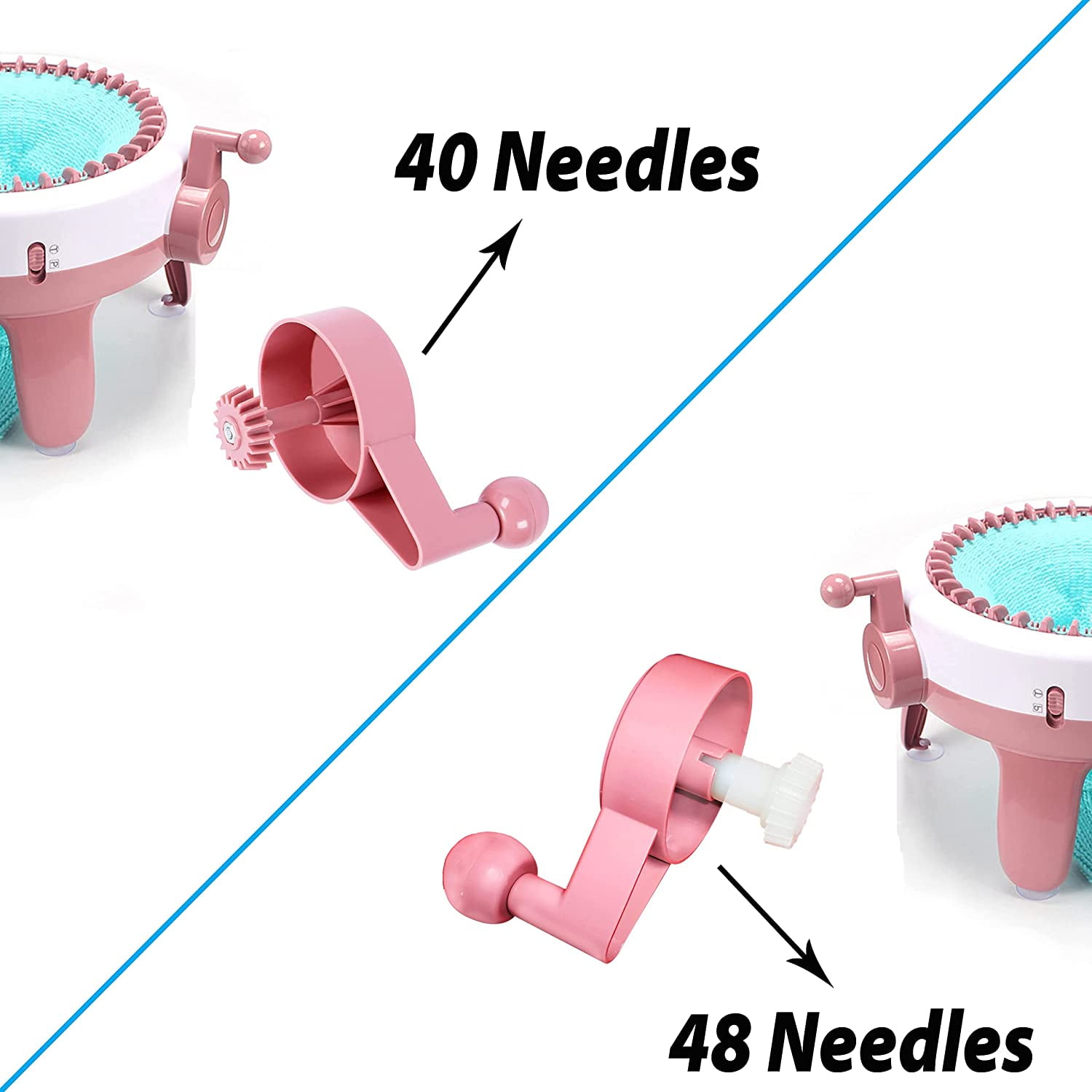 SONGAUN 30Pcs Set Sentro 40/48 Knitting Machine Accessories，Various Weaving Loom Round Knitting Machines Replacement Tools Include Adapter，Handle，Tensioner and Knit Hook Kit for Adults & Kid