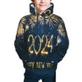 thumbnail image 5 of Kll Unisex Kids Boys Girls Hooded Pocket Pullover Hoodies-Happy New Year 2024, 5 of 9