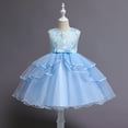 thumbnail image 3 of GYRATEDREAM Girls Embroidery Princess Dress Wedding Birthday Party Long Tail Prom Gowns, 3 of 5