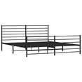 thumbnail image 3 of vidaXL Black King Metal Bed Frame with Headboard & Slats, No Mattress, Easy Assembly, 3 of 6