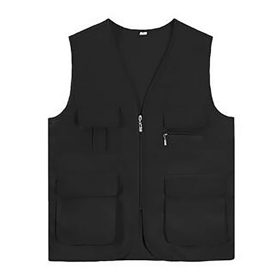 Bcfgryg Mens Jacket Field Pofessional Emergency Field Fishing Multi Pocket Vest Men's Sleeveless Jacket Vest