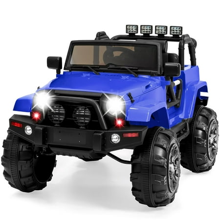 Best Choice Products 12V Kids Ride-On Truck Car w/ Remote Control, 3 Speeds, Spring Suspension, LED Lights, AUX -