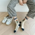 thumbnail image 5 of Zhengup 5 Pairs Floral Socks Y2K Vintage Fairycore Patterned Crew Cotton Socks Cottagecore Knit Dress Socks, 5 of 6