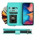 thumbnail image 3 of Dteck Wallet Case For Samsung Galaxy A20E 5.8 inch 2019, [Kickstand Feature] [Zipper Purse] PU Leather Wallet Case Flip Folio Cover with [Card Slots][Wrist Strap],Green, 3 of 6