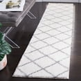 thumbnail image 2 of SAFAVIEH Tahoe Elwyn Trellis Shag Runner, 2' x 9', White/Grey, 2 of 8