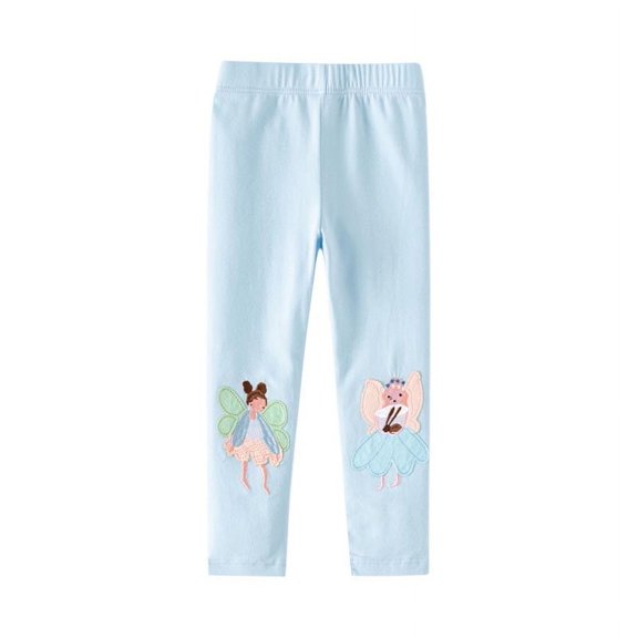 ZACPNCV Girls Leggings Printed Toddler Leggings Kids Athletic Tights Pants Ankle Length Blue 4 Years