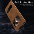thumbnail image 3 of ELEHOLD Luxury Flip Leather Case for Samsung Galaxy Z Fold 5 Napa Leather Hidden Bracket Kickstand Ultra Slim Thin Buisness Style Men Women Anti-Scratch Shockproof Case for Galaxy Z Fold 5,Brown, 3 of 7