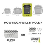 CORE 24 Can Climakeep Magnetic Soft Cooler, Leakproof Cooler, Waterproof Zipper, Charcoal