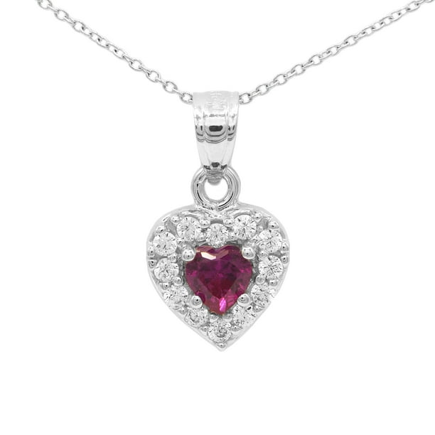 925 Sterling Silver Cubic Zirconia Heart With Red Colored Cz Center Stone Love Pendant Necklace No Chain Com - Red Cz Heart Pendant 925 Sterling Silver Cubic Zirconia Heart With Red Colored Cz Center Stone Love Pendant Necklace No Chain Com - Red Cz Heart Pendant