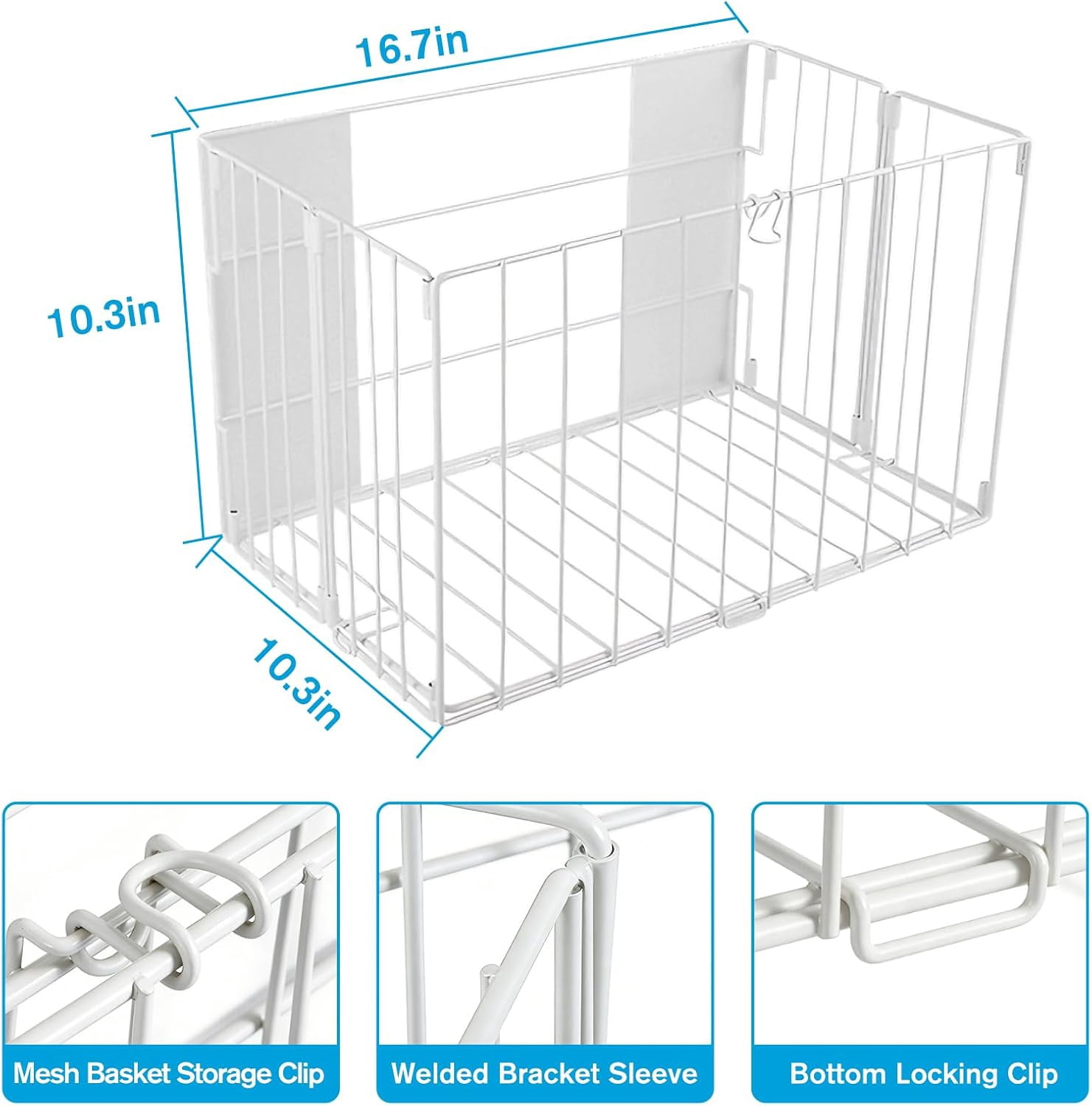 Magnetic Collapsible Laundry Basket, Foldable Metal Pop-Up Hamper for Washing Machine Side, White