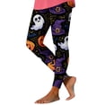 thumbnail image 3 of Danhjin Halloween Leggings for Women Print Stretchy High Waist Slim Graphic Yoga Pants Casual Workout Gym Running Comfy Soft Trousers, 3 of 6