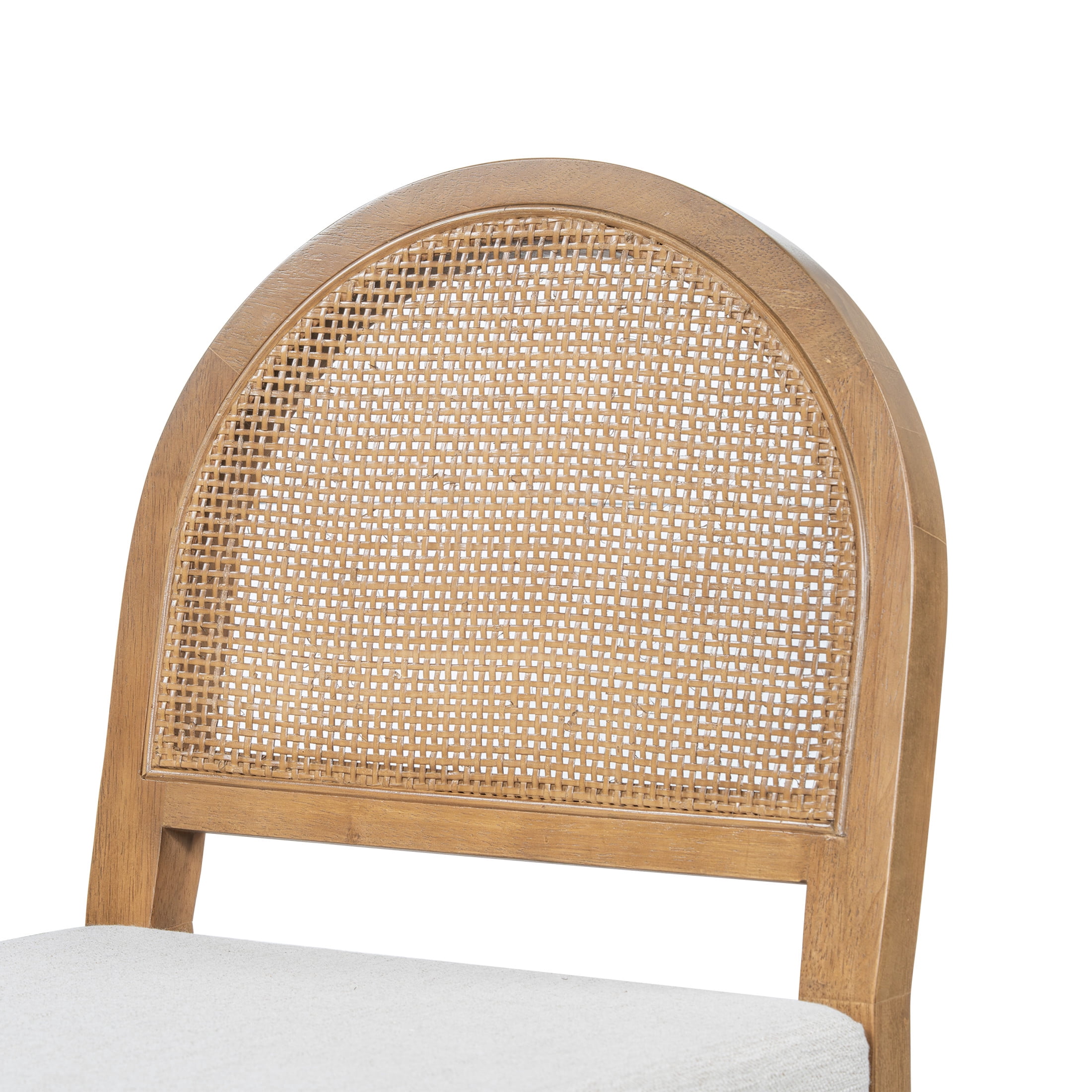 Christopher Knight Home 24.5" Counter Stools, Brown Wood Frame, Rattan Woven Back, Gray Cushion, Set of 2
