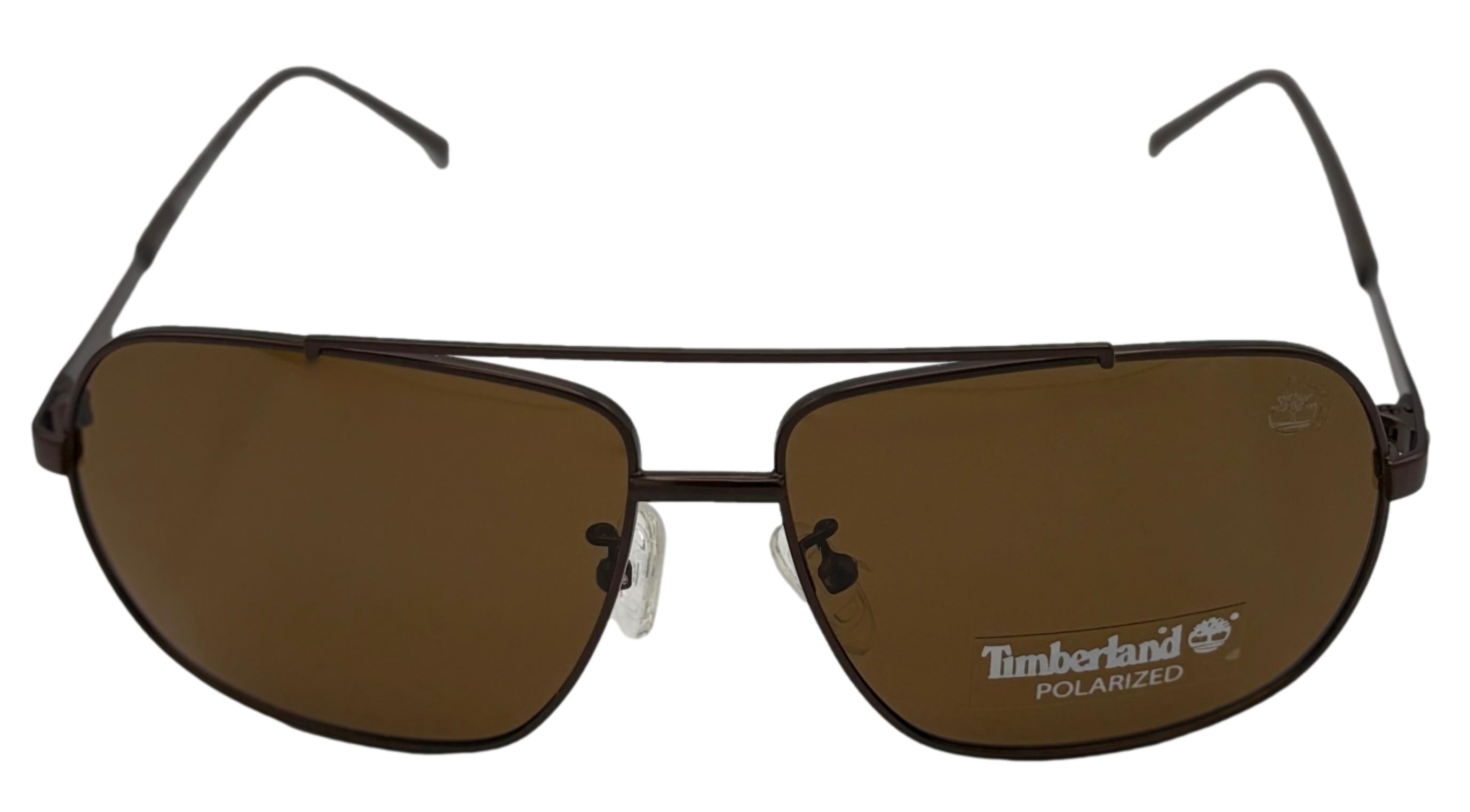 Timberland Brown Polarized Lens Men's Metal Aviator Sunglasses, Copper