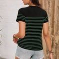 thumbnail image 5 of Hilenly Women's Short Sleeve Striped Shirt Summer Crewneck T Shirts Basic Tees Tops, 5 of 7