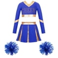 thumbnail image 1 of Kids Girls Cheer Dance Outfit Teens Cheerleading Uniforms with Hand Flowers Teen Dancewear Set for Children Performance Clothes, 1 of 6