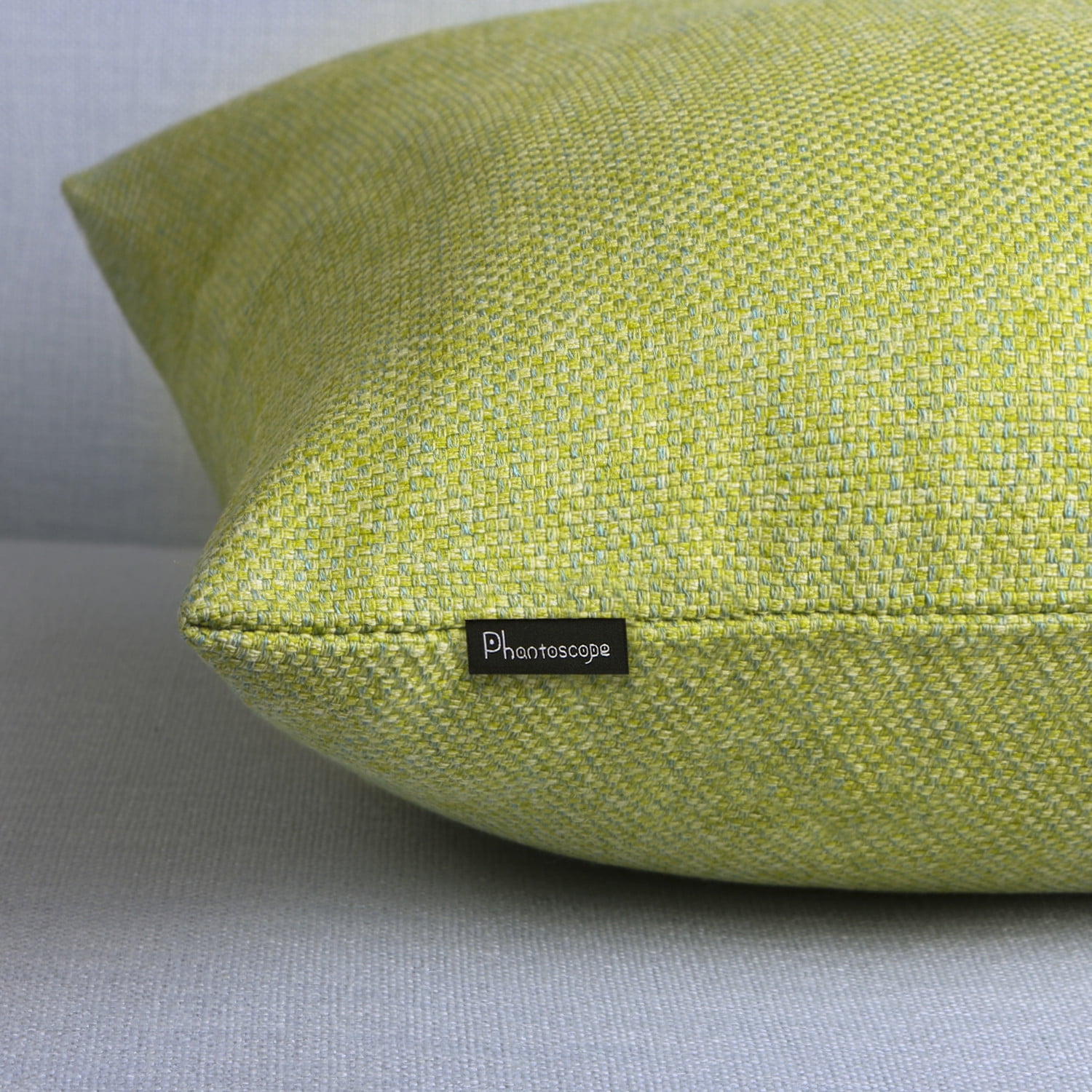Phantoscope Farmhouse Series Triple Button Decorative Throw Pillow, 18" x 18", Yellow Green, 2 Pack
