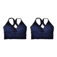 thumbnail image 1 of Thinsony Supportive Sports Bra Yoga Crop Top Vest for Workouts Blue XL 2Set, 1 of 6