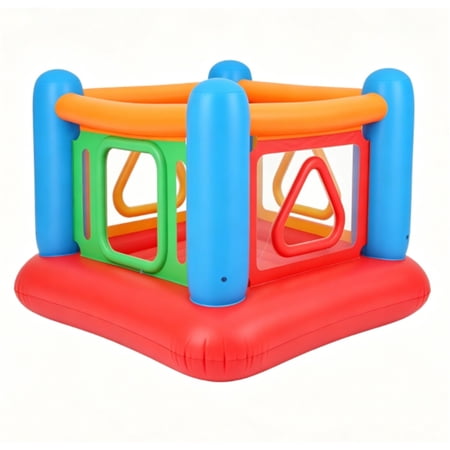3-in-1 Inflatable Bounce House Thick PVC Kids Jumping Castle with Visible Wall Indoor Outdoor Blow Up Play House Gift for Children Age 3+