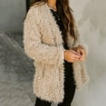 thumbnail image 2 of B91xZ Veste en Polaire Douce pour Femmes Col Rabattu Hauts Chaud d'Hiver Veste Chandail, Kaki G, 2 of 5