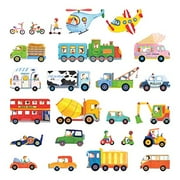 DECOWALL DS-8015 The Transports Kids Wall Stickers Wall Decals Peel and Stick Removable Wall Stickers for Kids Nursery Bedroom Living Room (Small) d?cor