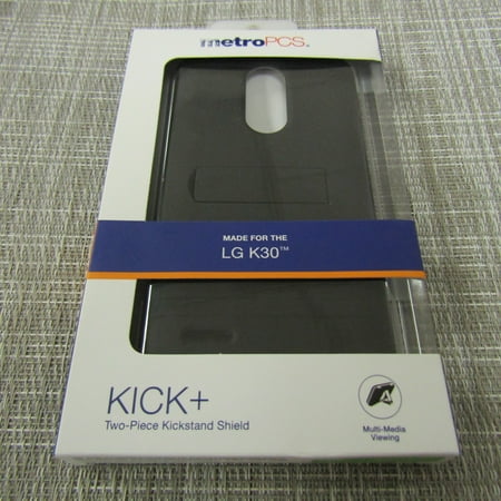 MetroPCS KICK+ Two-Piece Kickstand Shield Phone case for LG K30 - Black/Gray