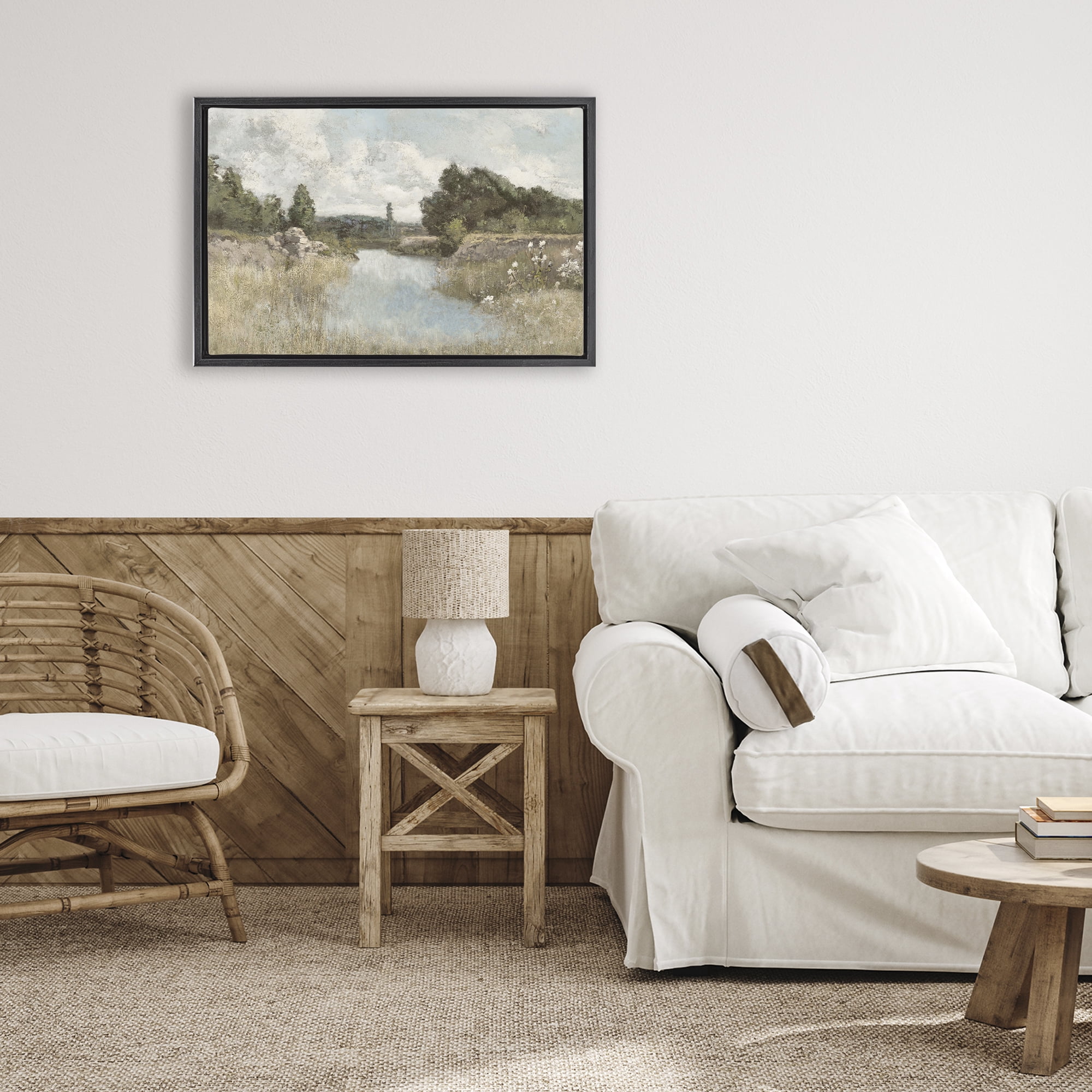 Stupell Industries Dawn At The Shore Black Framed Floater Canvas Wall Art, design by Christy McKee