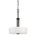 thumbnail image 2 of F17027-80-Sunset Lighting-Somes - 3 Light Bowl Pendant   Bright Satin Nickel Finish with Linen Glass, 2 of 2