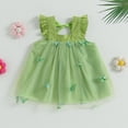 thumbnail image 2 of Musuos Baby Girls Summer Princess Dress, 6 9 12 18 24Months Fly Sleeve Square Neck 3D Butterfly Tutu Tulle Dress Infant Outfit, 2 of 9