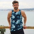thumbnail image 6 of Fuzoiu Ink Rose Print Men's Workout Tank Tops,Sleeveless Gym Shirt Quick Dry,Fitness Bodybuilding T-Shirt,Muscle Athletic Workout Tee-X-Large, 6 of 7