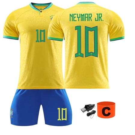 2024-25 Kids Soccer Jersey FC Boys Football Uniforms For NEYMAR JR Fan Shirt Short Sleeves Youths Uniforms Brazil Home