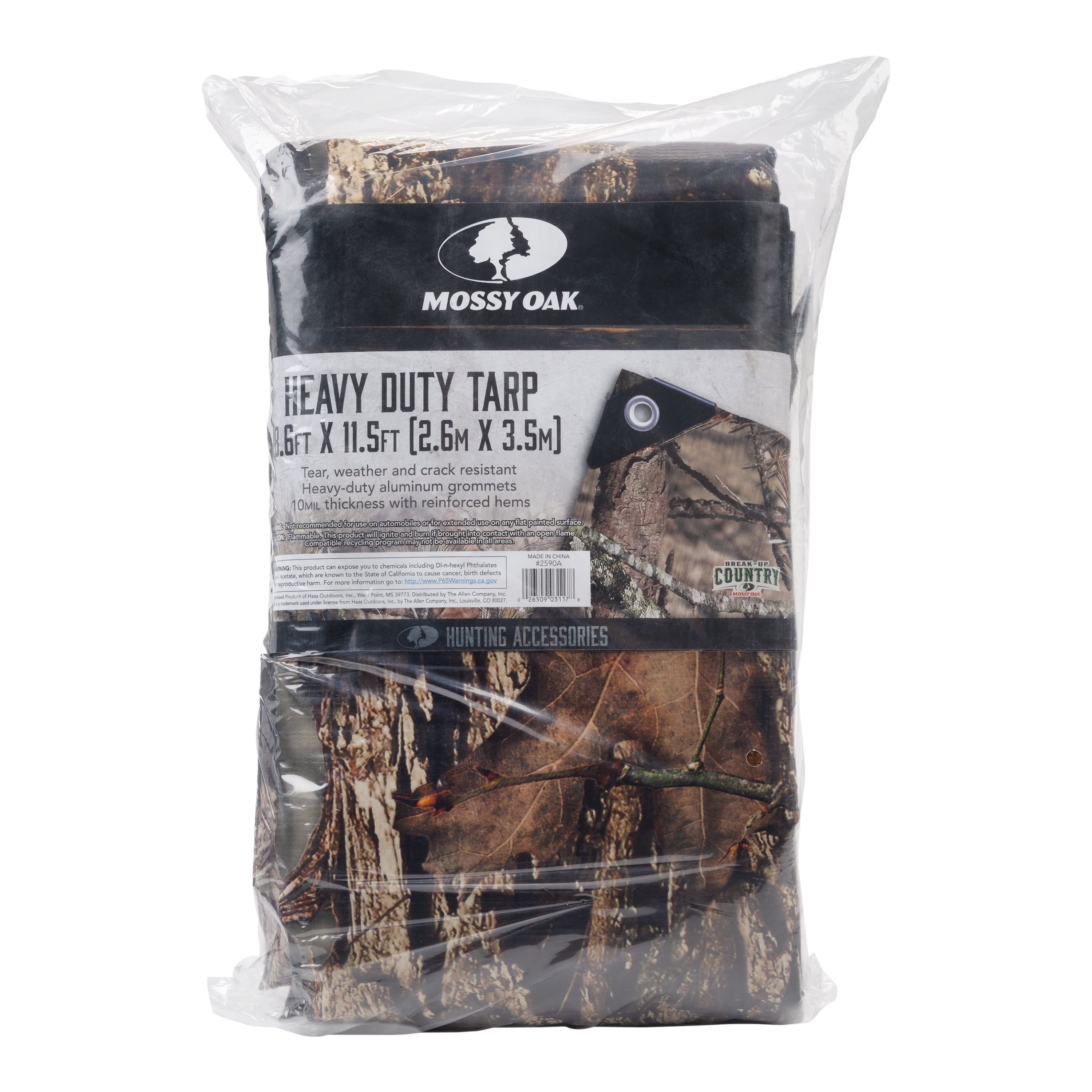(2 pack) Mossy Oak Waterproof Hunting Camo Tarp, 8.6' L x 11.5' W, Mossy Oak Break Up Country Camo, PE Tarpaulin, 1.97 lb