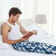 thumbnail image 4 of Uemuo Rose Flowers Pattern Men's Wide Leg Palazzo Lounge Pants with Pockets Light Weight Loose Comfy Casual Pajama Pants-Medium, 4 of 9