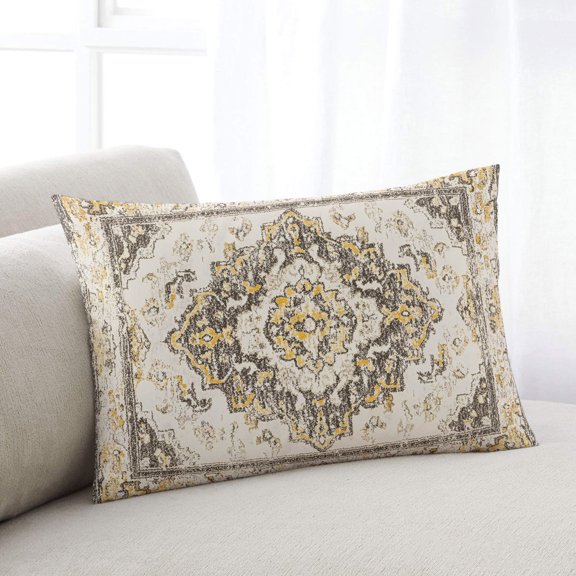 Beige Vintage Boho Pillow Covers 20x36 Inch King Size, Ethnic Tribal Geometric Abstract Decorative Pillowcase with Zipper, Microfiber Pillow Protector, Breathable Pillowcases for Sofa Bed Living Room